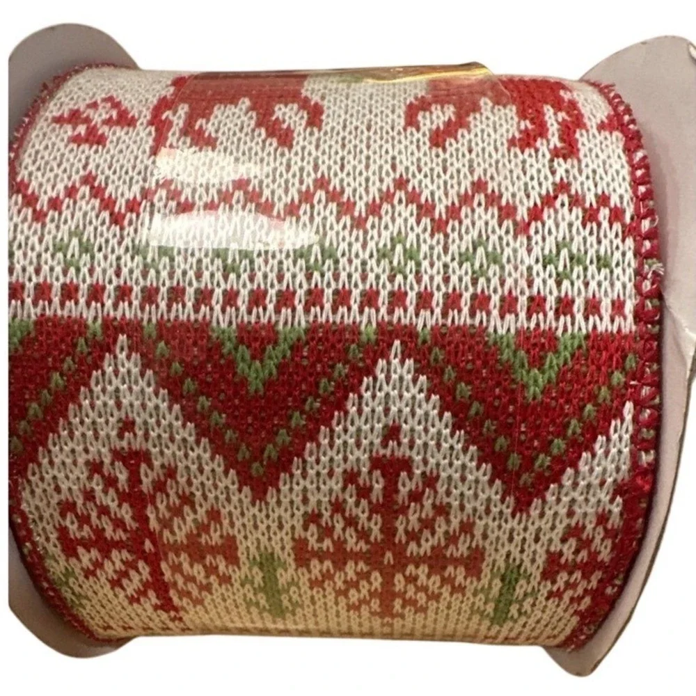 (2) Celebrate‎ it Christmas wired ribbon Reindeer 3.5